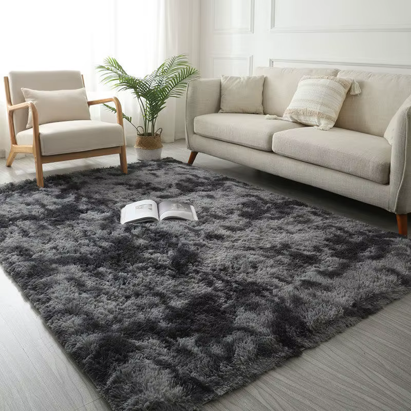 Tapis en peluche adapté au salon, blanc, doux et moelleux, pour chambre à coucher, salle de bain, an