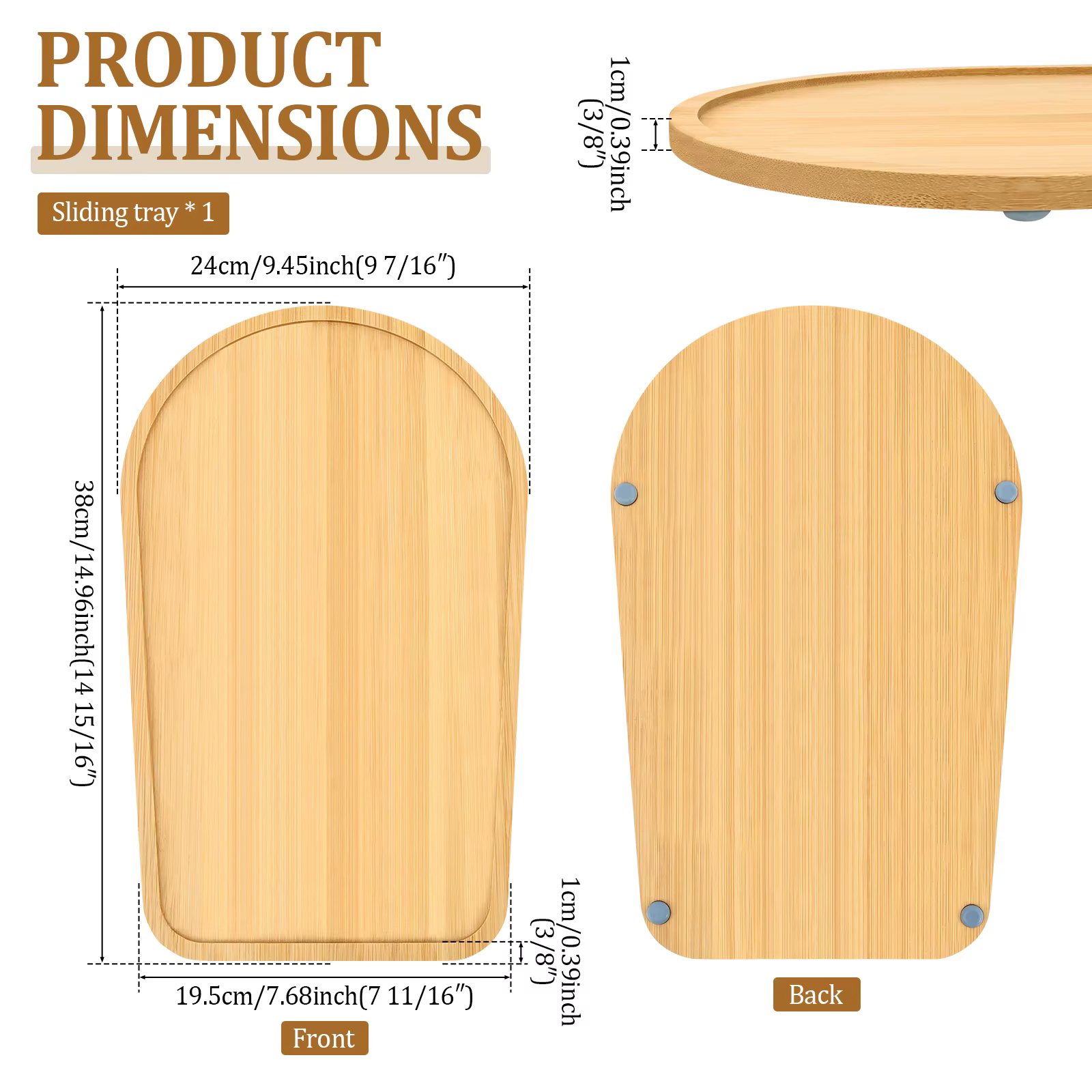 Planche coulissante en bambou pour robot culinaire 4,3L - 4,8L, tapis de déplacement pour accessoire