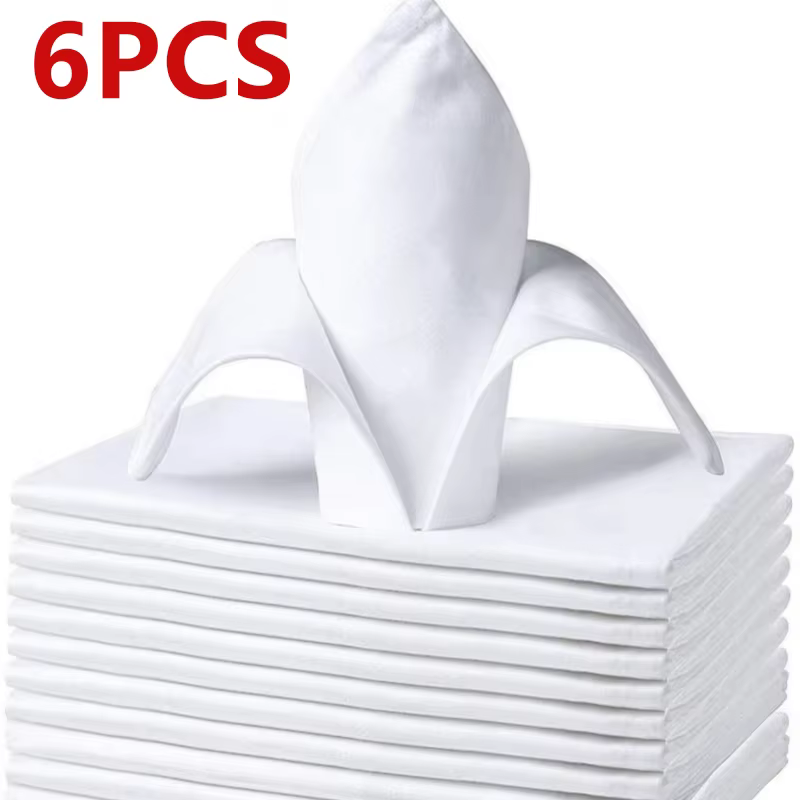 Ensemble de 6 serviettes en tissu de Table 40x40cm, napperon épais en Polyester Durable, réutilisabl