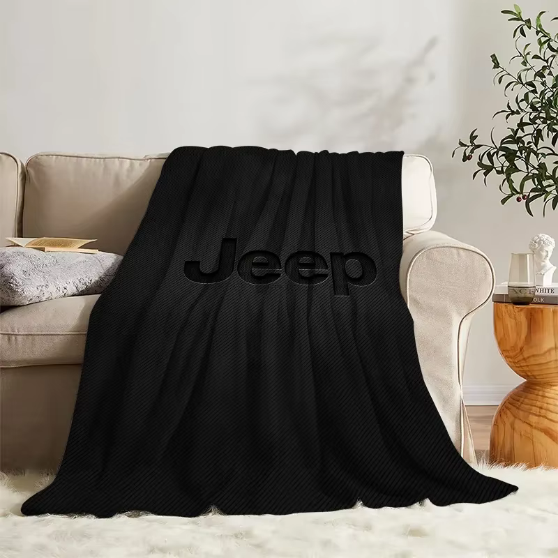 Couverture moelleuse J-Jeeps, lit, canapé, camping, sieste, couvre-lit doux, sourire, textile à la m