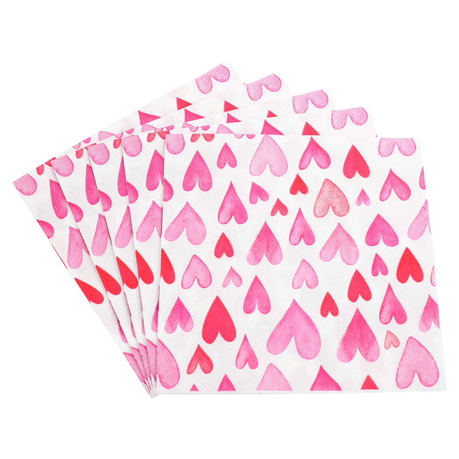 Serviettes jetables à motif de cœur rose romantique, 20 pièces, pour la saint-valentin, les mariages