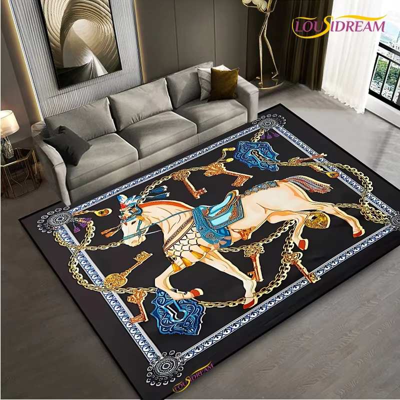 Mode ethnique cadre cheval tapis salon chambre yoga tapis cuisine porte enfants tapis antidérapants 