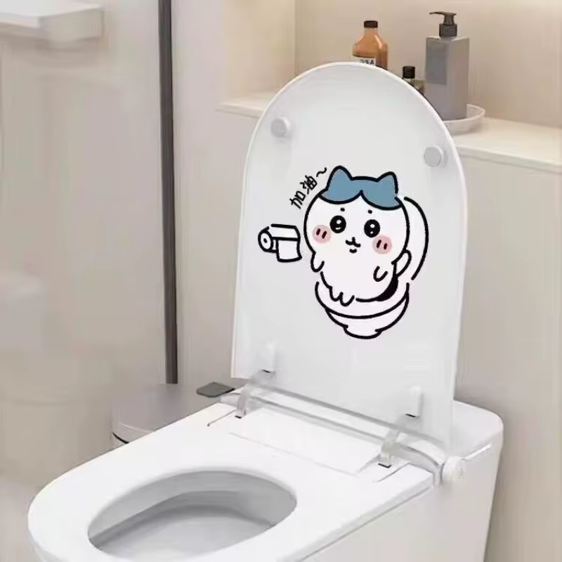 Autocollant de toilette Chiikawa Hachiware Usagi, autocollant mural imperméable pour salle de bain, 