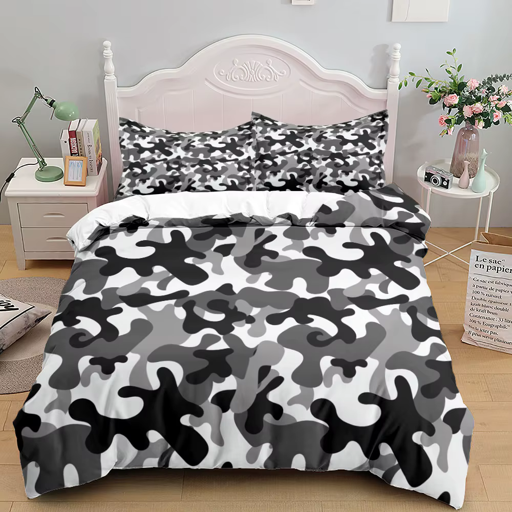 Ensemble de housse de couette pour Campus, soldat de Camouflage, EU, simple, Double, King, US, Queen