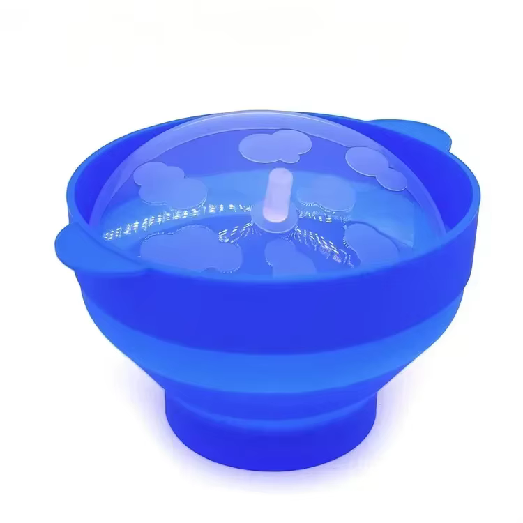 Bol pliable multifonction en silicone, bol à popcorn pour micro-ondes DIY, seau à popcorn avec couve