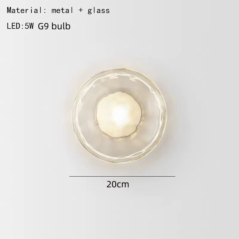 Appliques murales modernes en verre transparent gris et blanc, style nordique, avec ampoule en métal