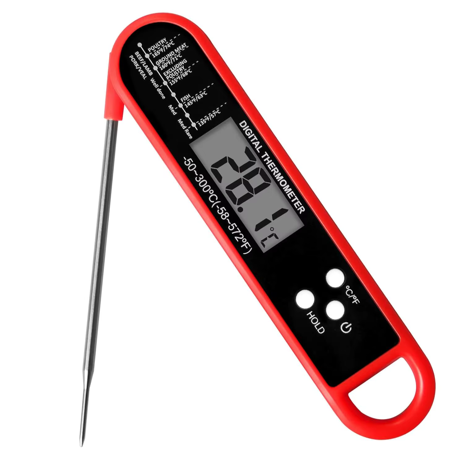 Thermomètre alimentaire rapide et précis avec aimant, sonde pliable, gril et cuisine, accessoires de