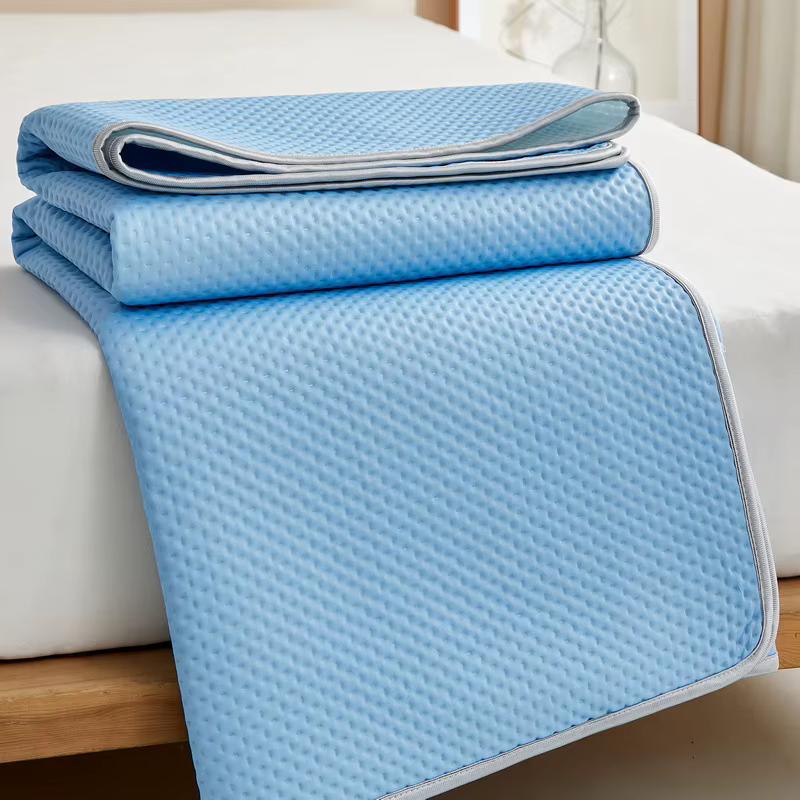 Tapis Cool 2 oreillers en soie glacée, lit antidérapant, pour une seule personne, pour étudiant, dor