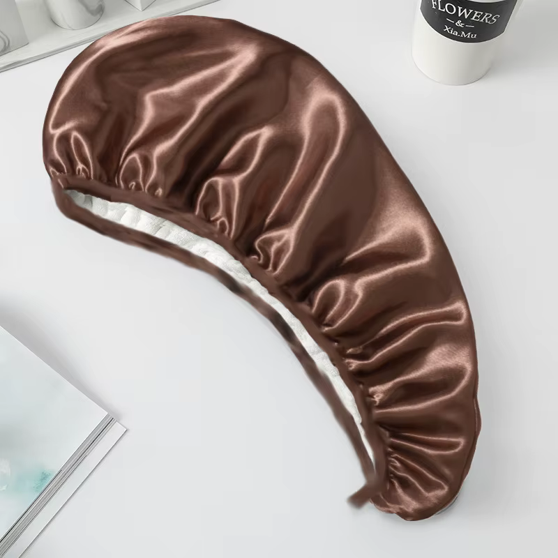 Serviette de cheveux de luxe en soie de qualité supérieure, Bonnet de séchage des cheveux, séchage r
