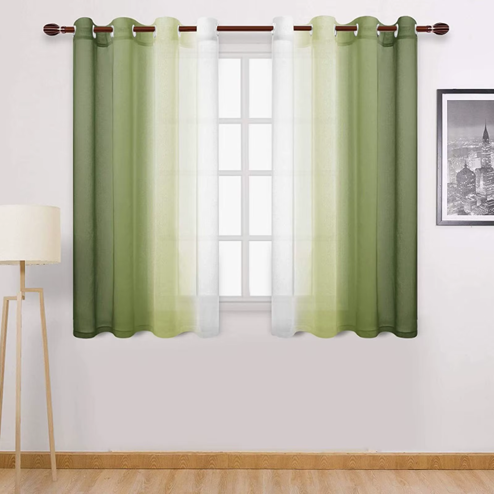 Rideaux en Tulle dégradés gauche et droite, pour salon, chambre à coucher, Voile Organza, panneaux d