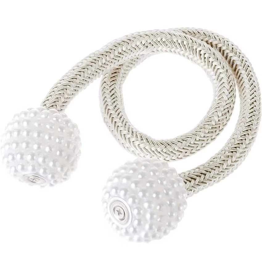 Embrasses de rideaux magnétiques, boule de perles, boucle de rideau de maison, décoration européenne