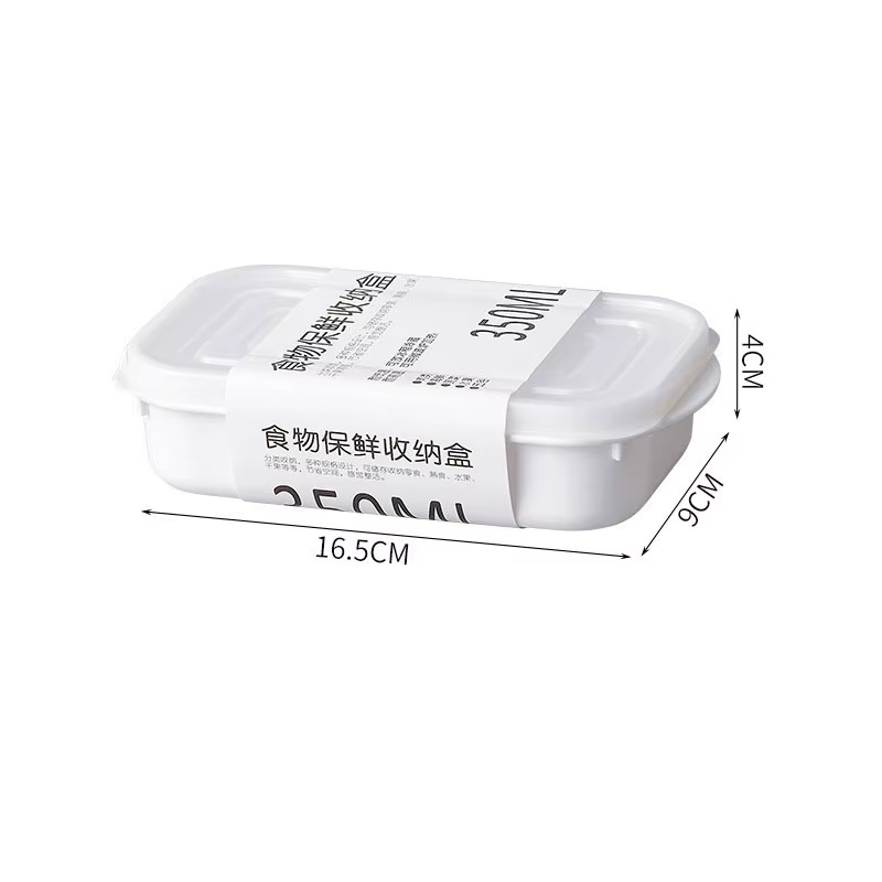 Boîtes de conservation hermétiques pour cuisine, 4 tailles, blanches, pour organiser le réfrigérateu