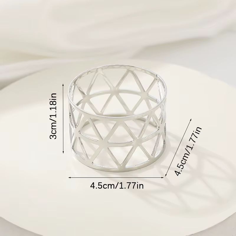 Anneau de Serviette en Papier localité et Argenté, Boucles Creuses, Porte-Serviette, Décor de ixd'An