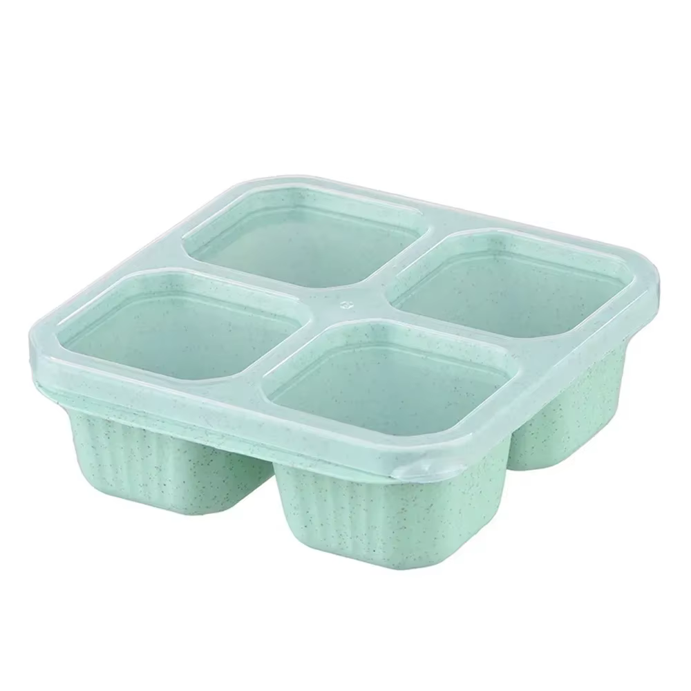 Boîte à collation réutilisable pour enfants et adultes, 4 grilles, rangement des collations à la mai