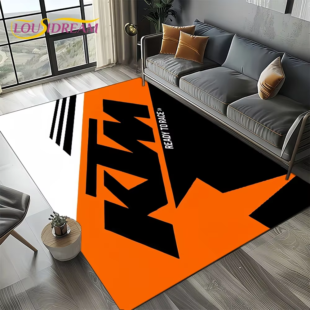 Tapis de sol antidérapant pour voiture de course K-KTM, tapis de moto pour salon, chambre à coucher,