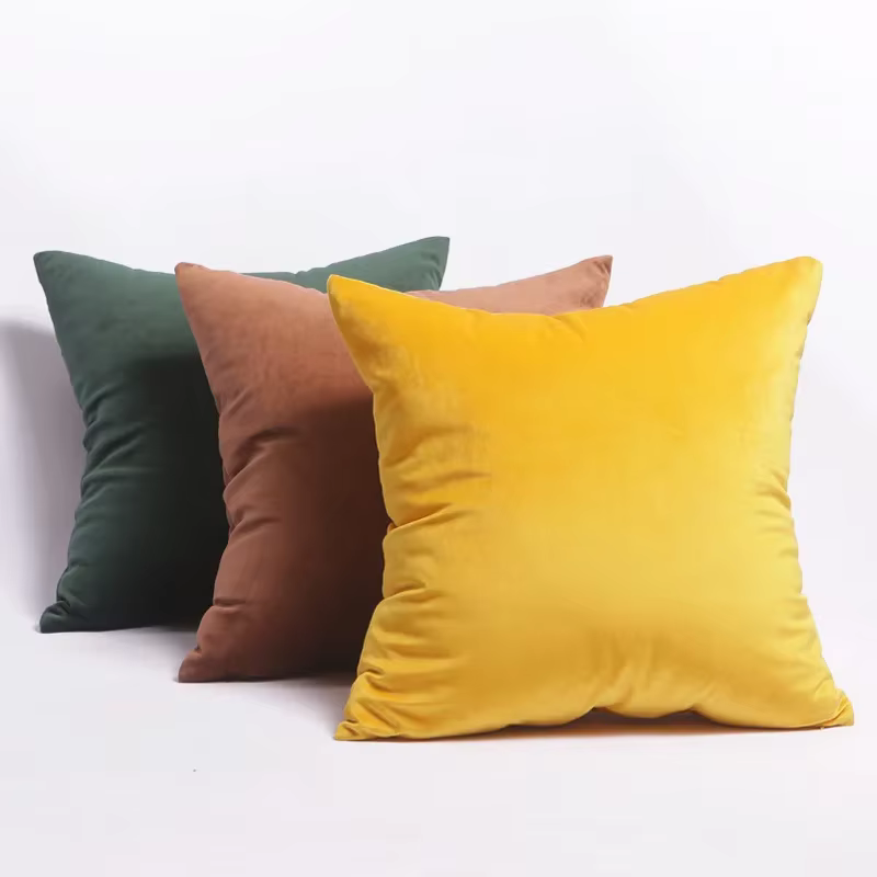 Housse de coussin en velours, taie d'oreiller douce, 45x45 cm, pour salon, décoration de canapé, déc