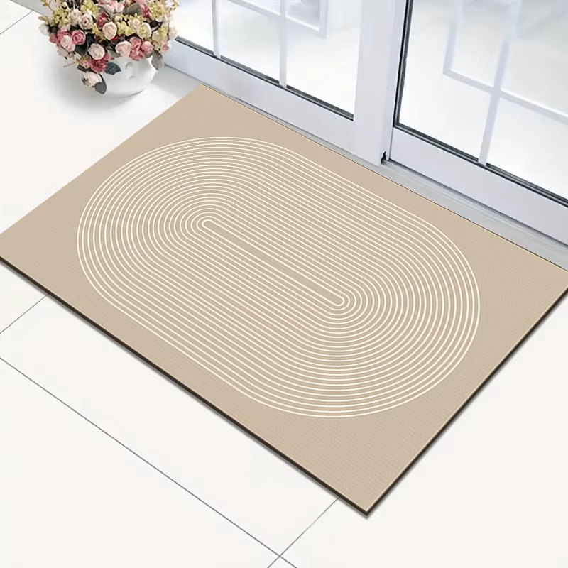Tapis de couloir minimaliste géométrique floral en diatomite, antidérapant, facile à nettoyer, long,