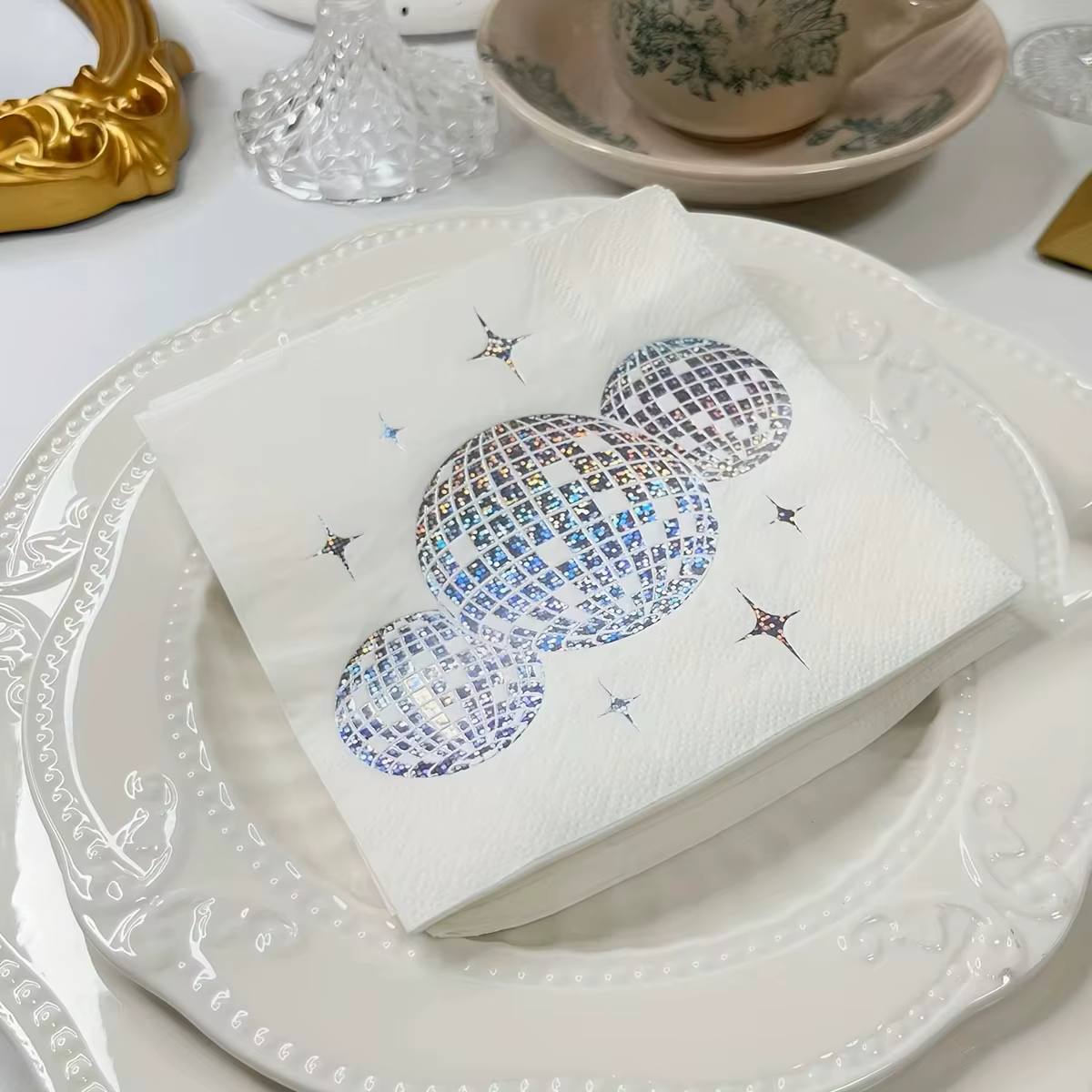 Serviette imprimée de noël, thème père noël, arbre de noël, fête, fournitures de décoration de scène