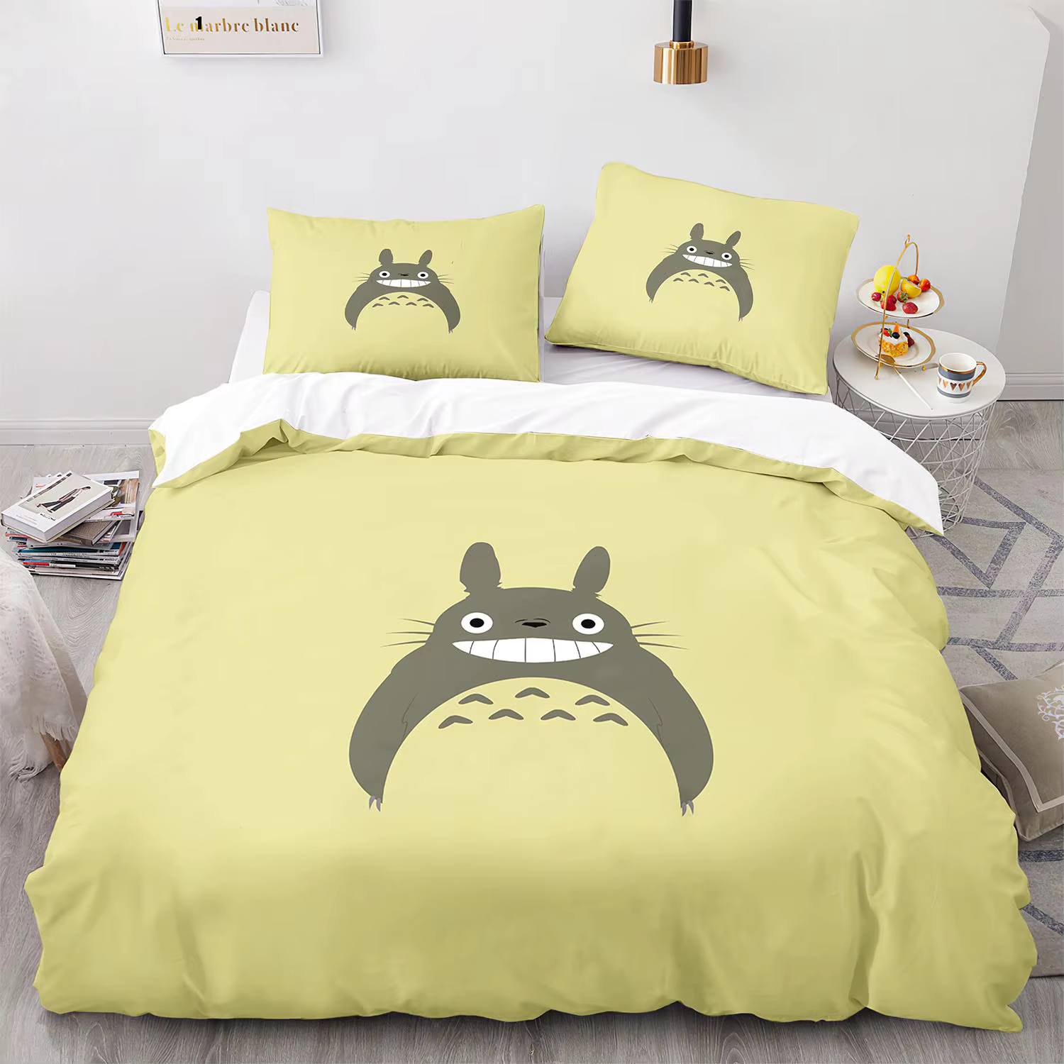 Parure de lit Kawaii, housse de couette, taie d'oreiller, dessin animé japonais mon voisin, Queen Si