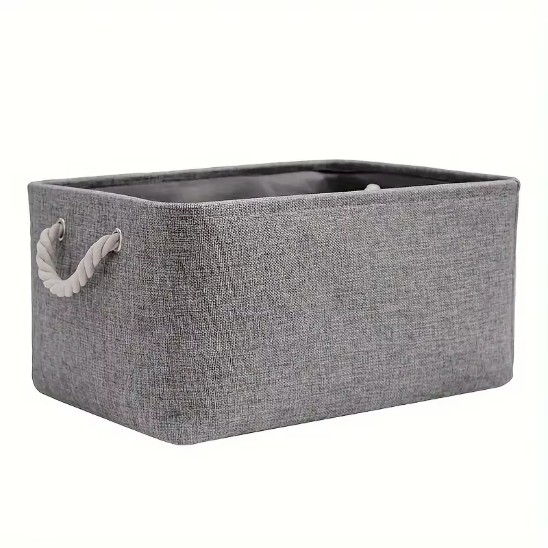Paniers de rangement en lin avec poignées, organisateurs en tissu pour étagères, pour la maison, les