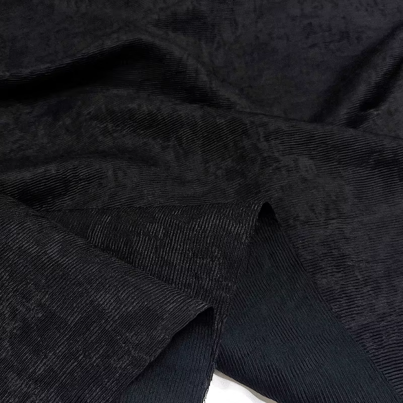 Rideaux noirs plissés 100% coton, tissu pour couture faite à la main, bricolage de Texture de maison
