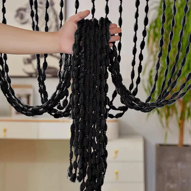 Rideau de perles à franges couleur unie pour décoration de fête, salon, intérieur, ornement suspendu