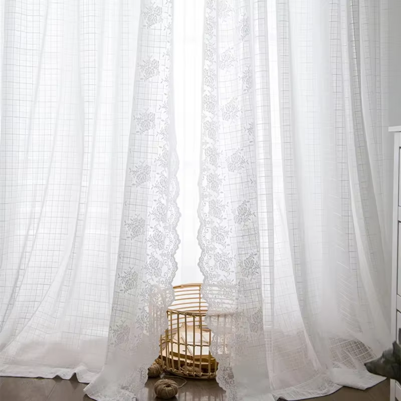 Nouveaux rideaux pour salon salle à manger chambre personnalisé moderne minimaliste blanc américain 