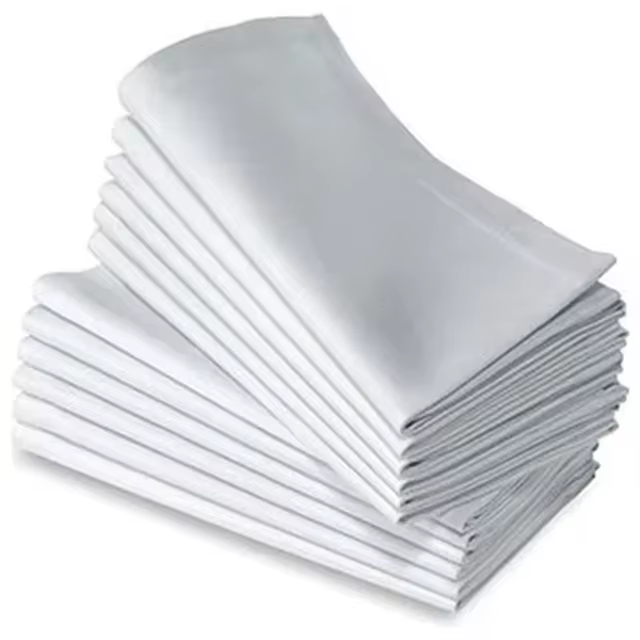 12 pièces HÔTEL 100% coton blanc 50x50 cm tissu à dîner serviettes de restaurant lin pour restaurant