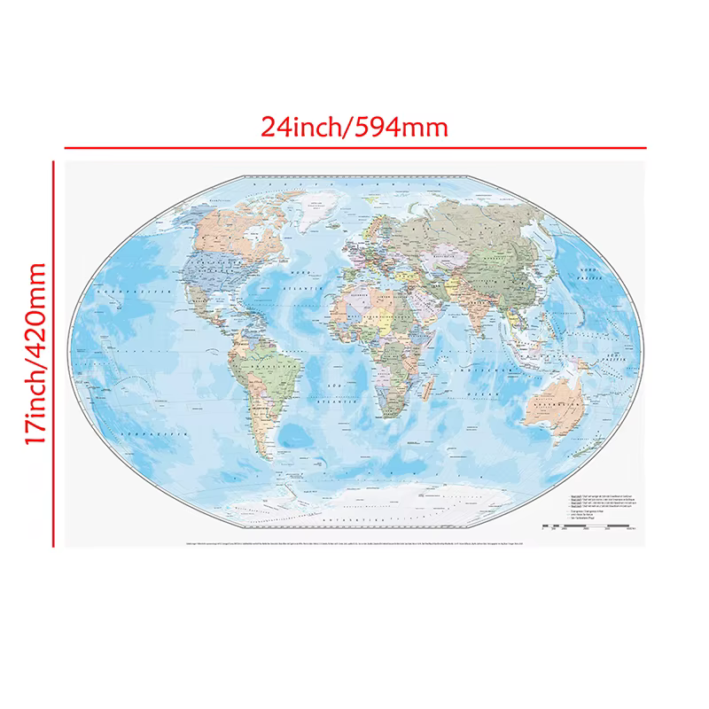 Série de cartes allemandes - Carte du monde - Distribution politique, outils touristiques, outil d'é