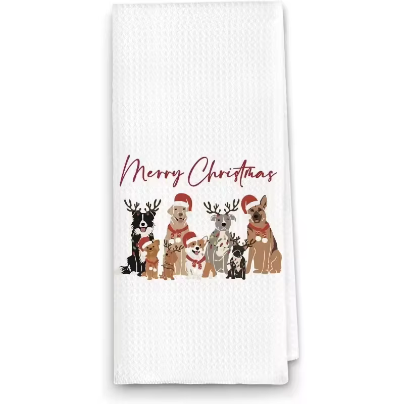 Ensemble de serviettes de cuisine de Noël - Torchons, essuie-plats à séchage rapide et essuie-mains 