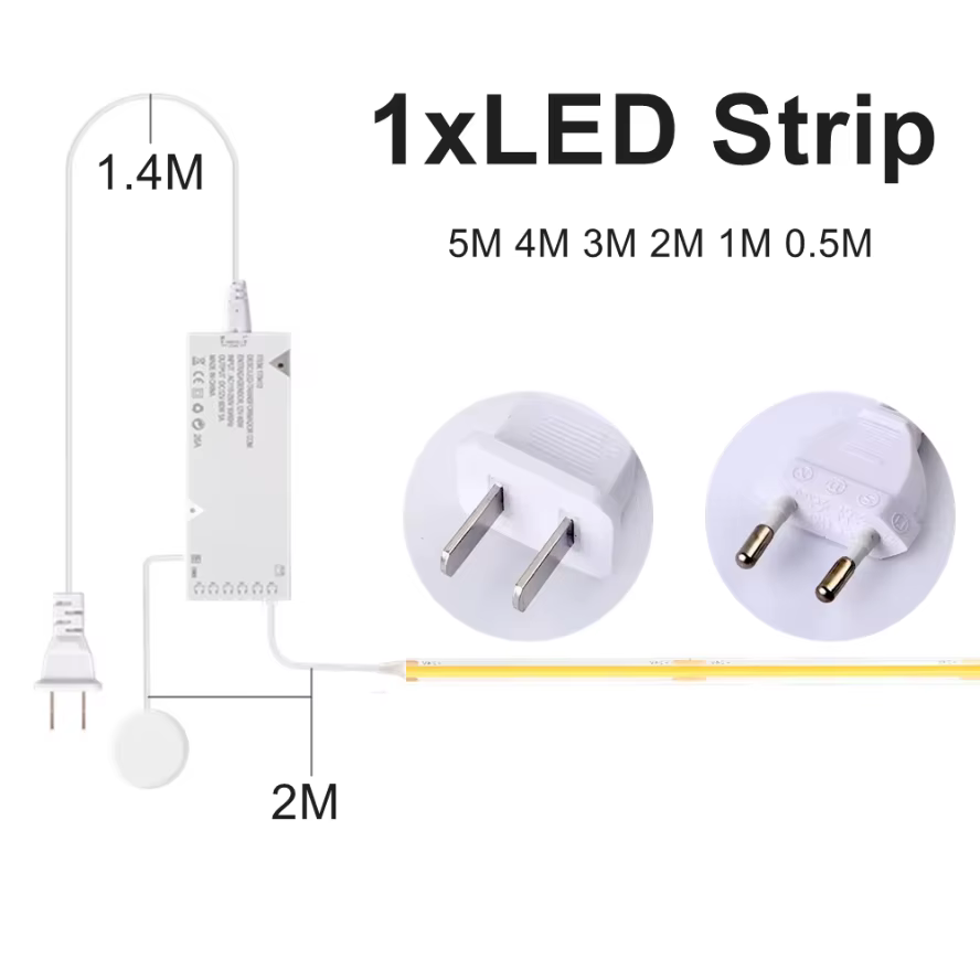 Lampe de Rétroéclairage Intelligente à Capteur de Mouvement pour Armoire, Bande LED COB pour Miroir,