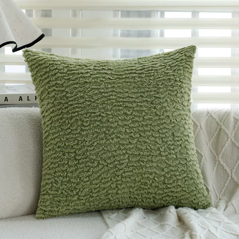 Juste de coussin en coton avec fleurs brodées, taie d'oreiller forêt jacquard, décoration pour la ma