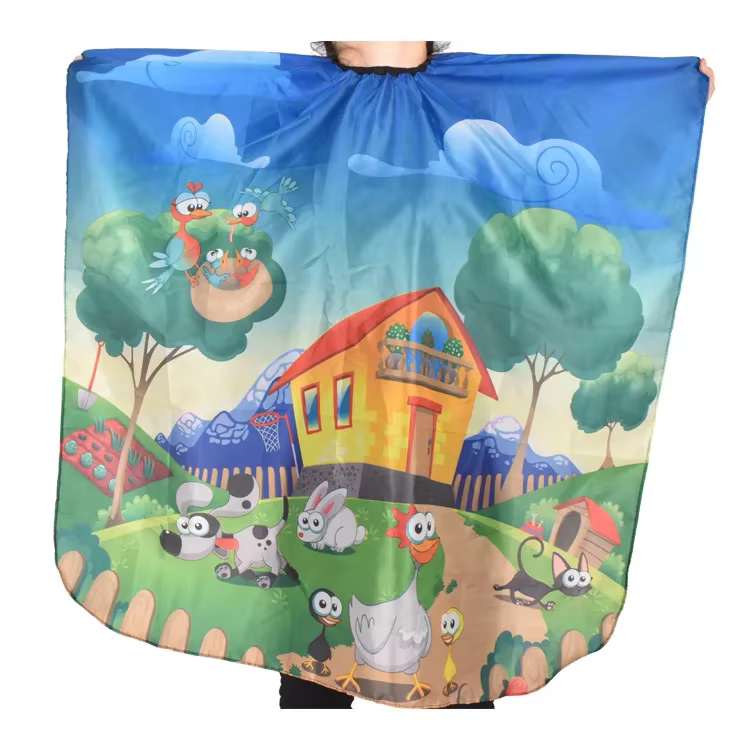 Salon de coiffure pour enfants, motif de dessin animé, robe de coiffure, Salon de coiffure, Cape de 
