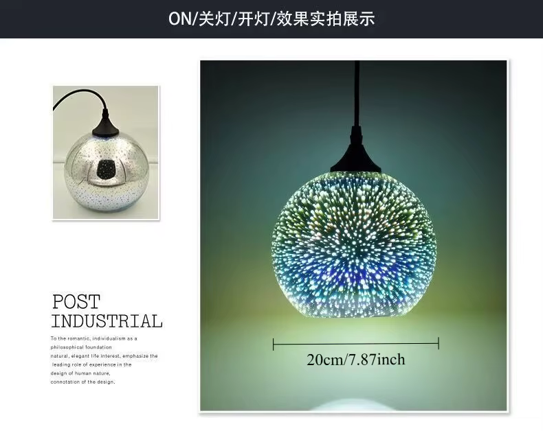 Lampes suspendues en verre 3D en forme d'étoile, luminaire suspendu moderne et simple pour salle à m