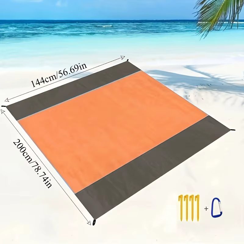 Tapis de plage imperméable et résistant au sable, adapté aux 3 adultes – Tapis de pique-nique extéri