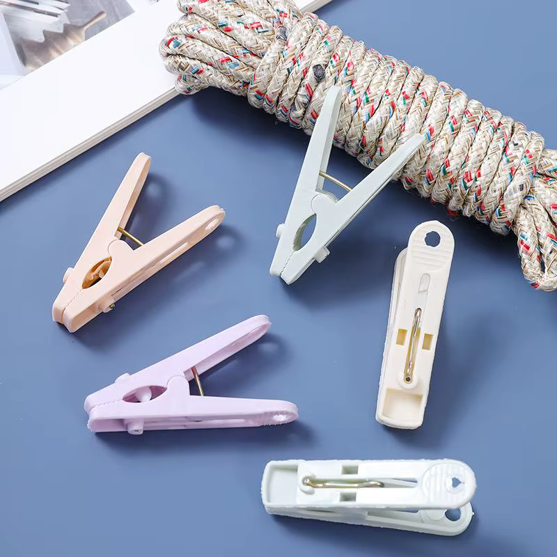 Ensemble de 12 pinces à linge colorées multifonctionnelles coupe-vent pour séchage extérieur et inté