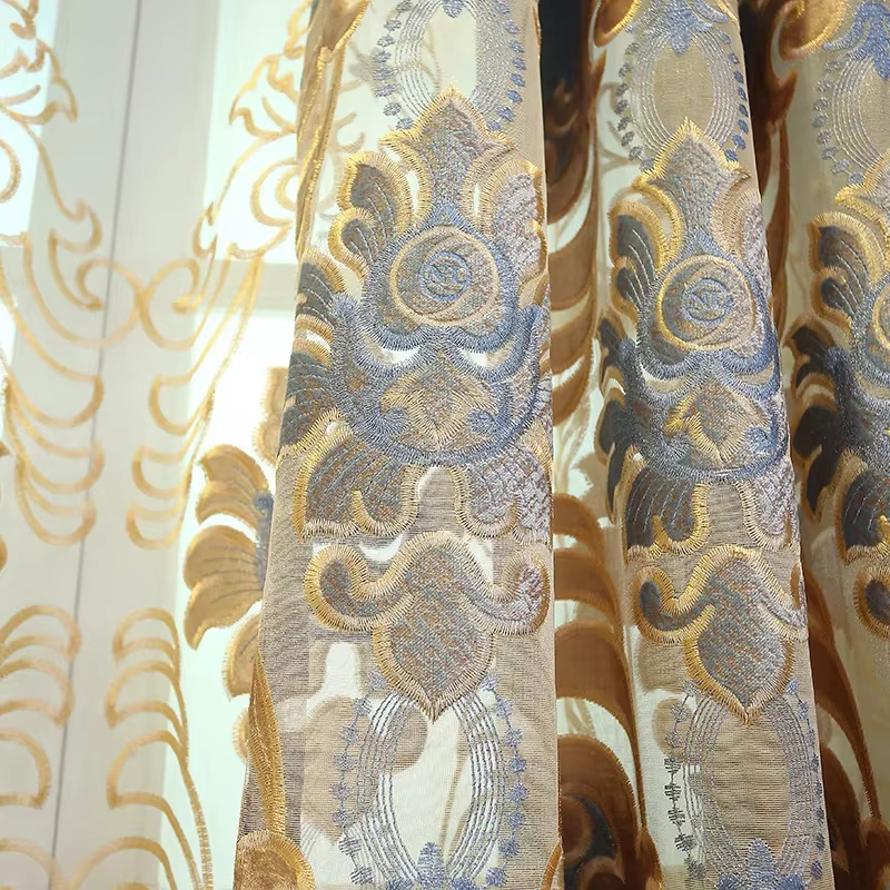 Rideaux de style européen pour salon salle à manger chambre Chenille luxe haut de gamme occultant br