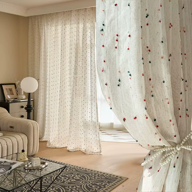Rideau de gaze en forme de bonbon arc-en-ciel, Style minimaliste moderne, balcon, chambre à coucher,