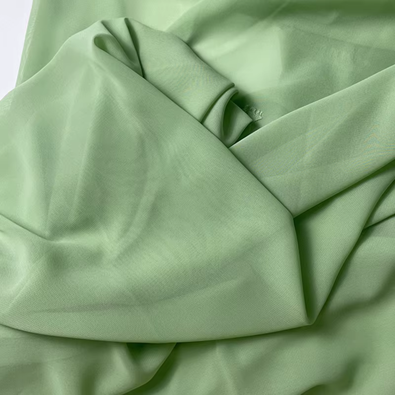 Tissu en mousseline de soie vert olive avocat, drapé en georgette pour robe, jupe, chemise, décorati
