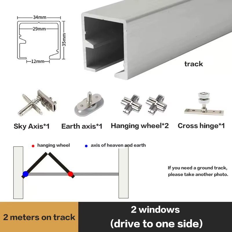Fenêtre en aluminium à cadre étroit, coulissante, pliante gauche et droite, sans bas de rail, pour b
