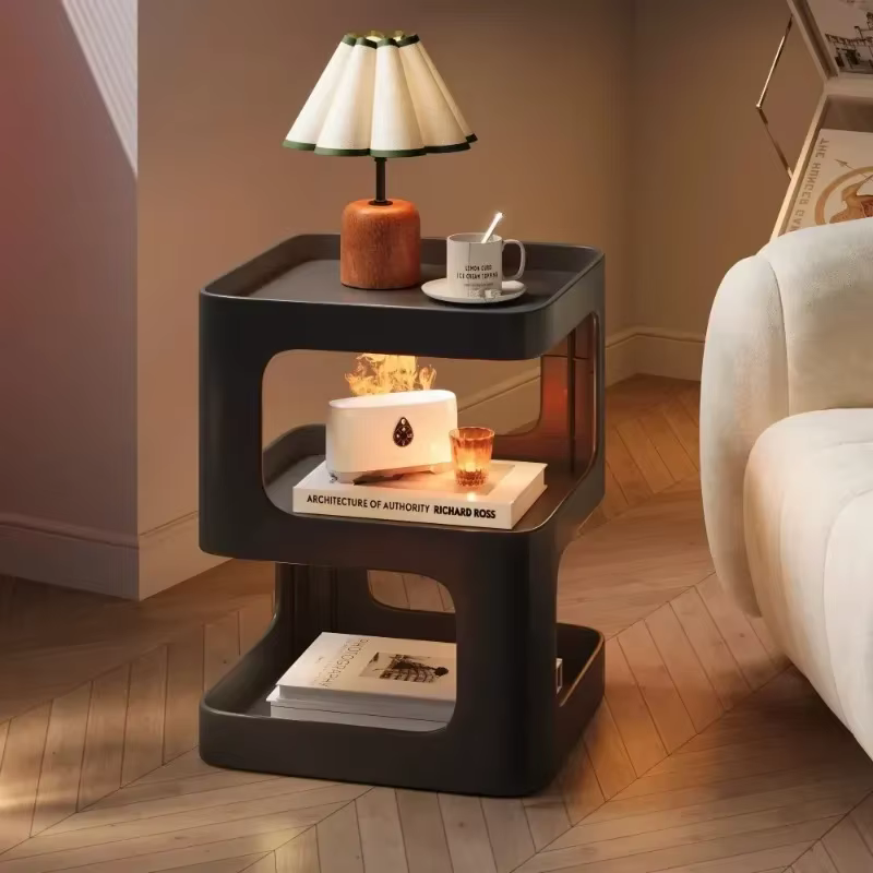Table de canapé de luxe légère, étagère de couleur unie, petite Table basse pour salon, chambre à co