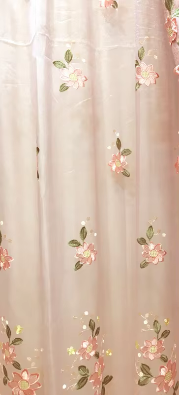 Rideaux brodés pour salon chambre à coucher, rideau à fleurs roses, occultant Simple et moderne, arr