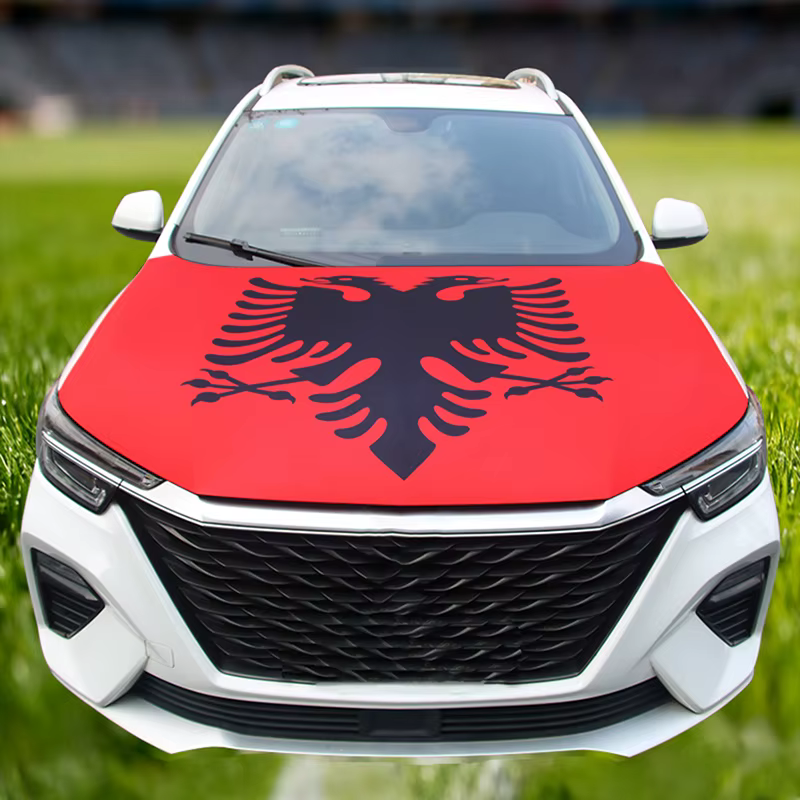 Housse de voiture décorative personnalisable avec drapeau albanais de 115x160 cm, Albanie