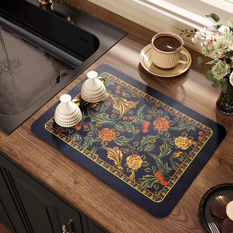 Tapis de cuisine absorbant, tapis de drainage, tapis de séchage pour vaisselle, accessoires de cuisi