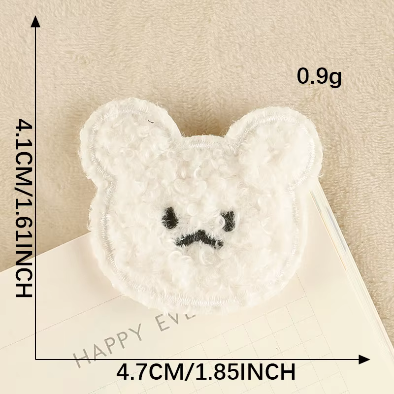 Broderie de dessin animé mignon, broderie de serviettes, accessoires d'ours en peluche, patchs, sacs