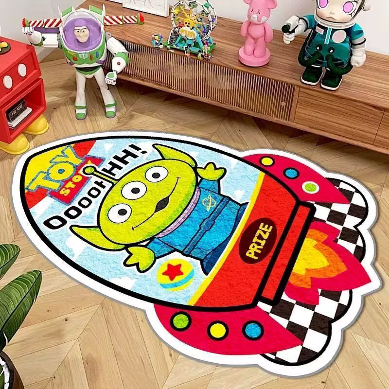 Tapis en cachemire irrégulier Toy Story Buzz Lightyear, motif tapis spatial, pour chevet, décoration