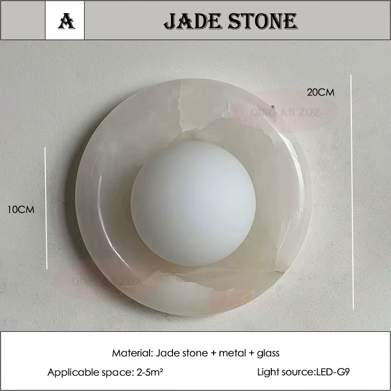 Lampes murales en jade naturel, lampe de chevet en marbre pour chambre à coucher, style Wabi-Sabi fr