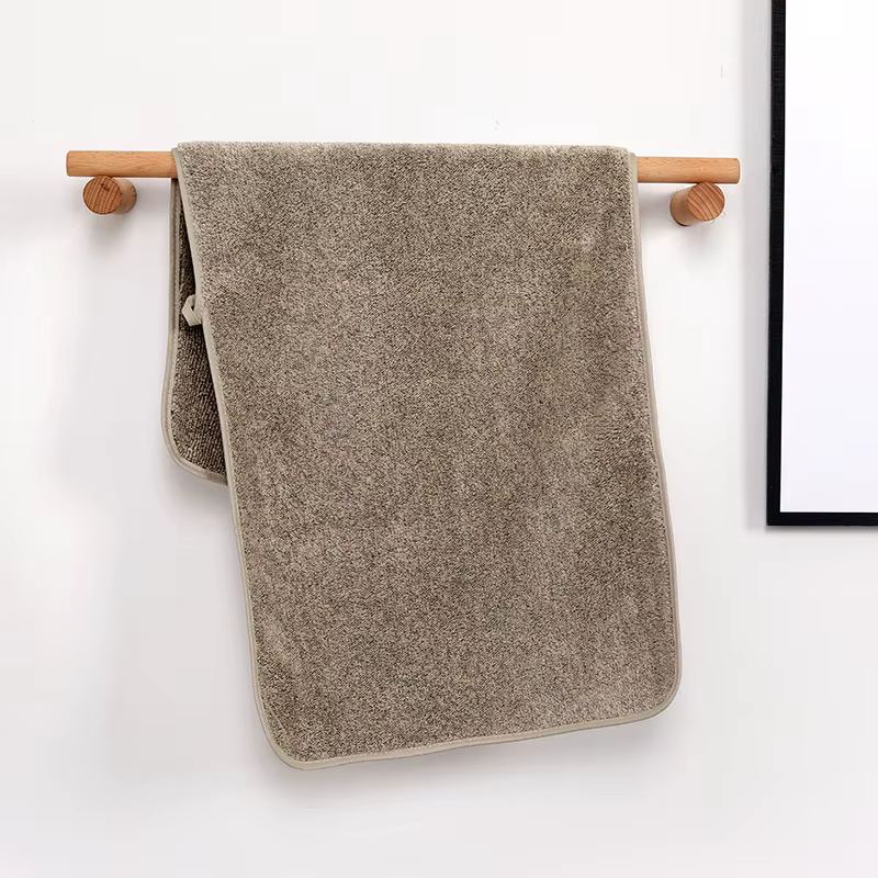 Serviette de bain en fibre de charbon de bambou pour homme, bonnet pour cheveux secs, velours Campan