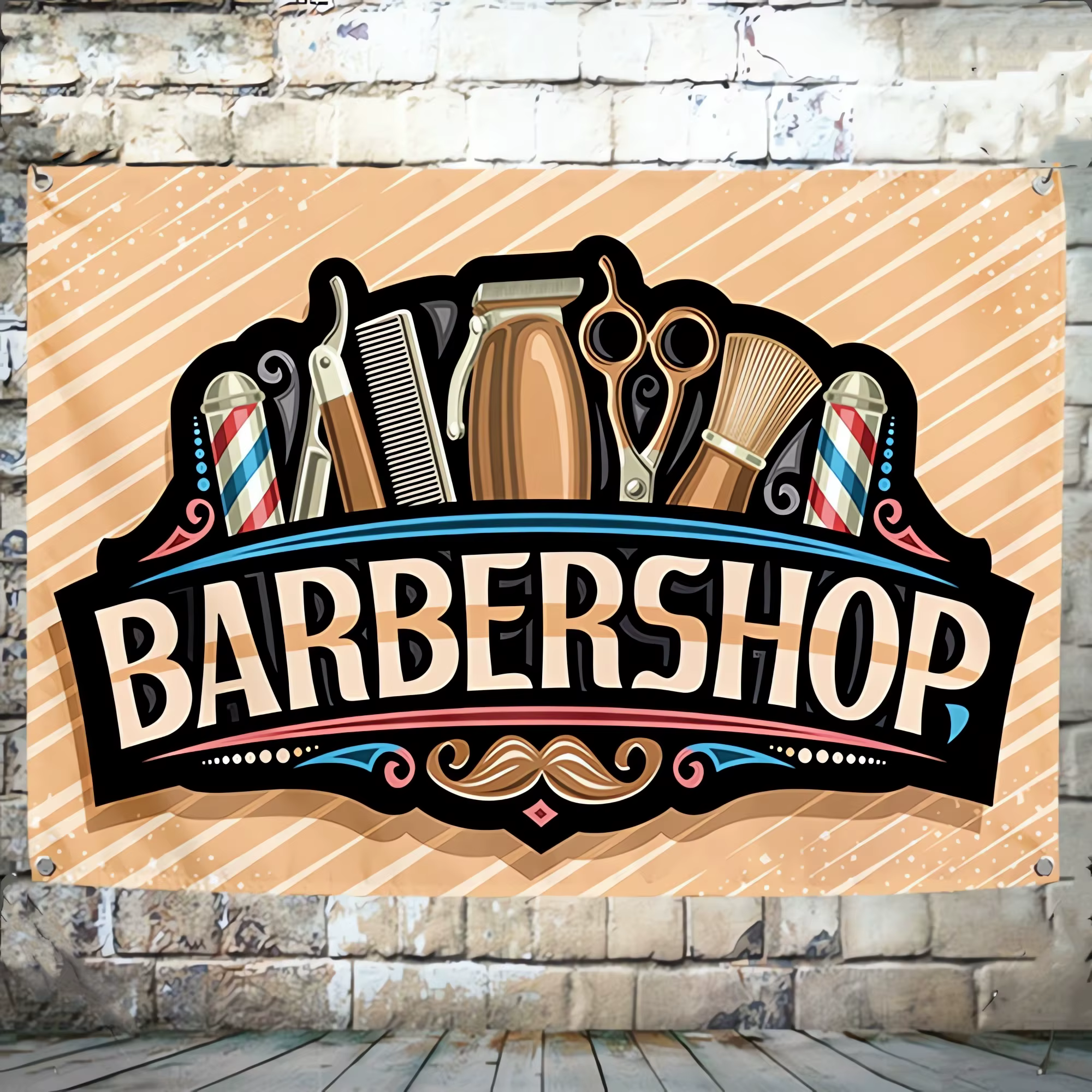 Affiche de tatouage classique pour barbier, panneau de salon de coiffure, décor mural, bannière arti