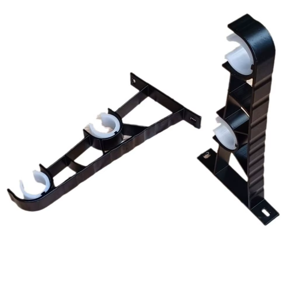 1/4 pièces supports de tringle à rideau noir supports de tringle à rideau murale Double support croc